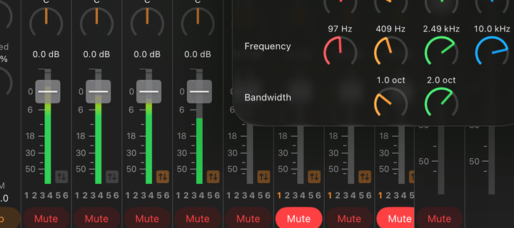 Multitrack mixer interface