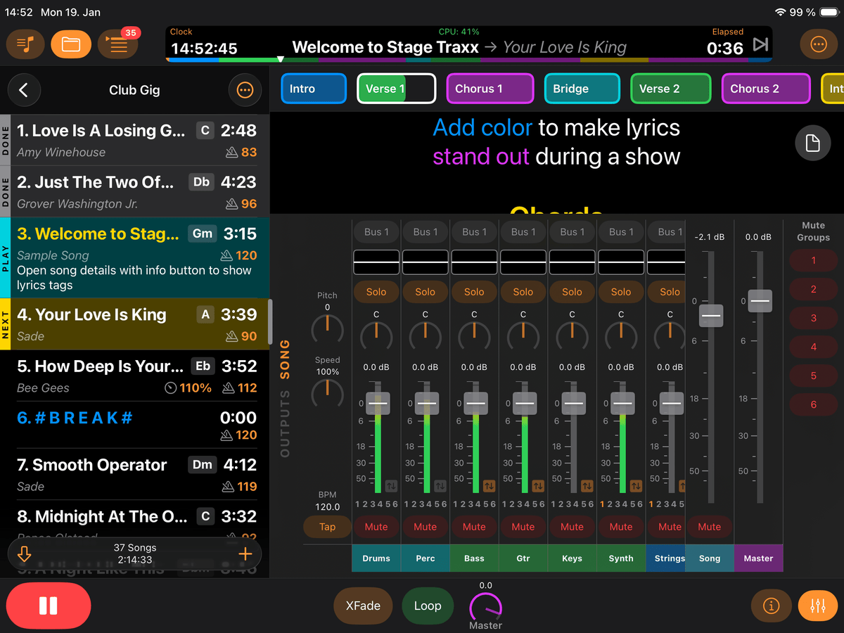 Stage Traxx 4 Performance View