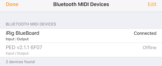 Bluetooth MIDI Devices