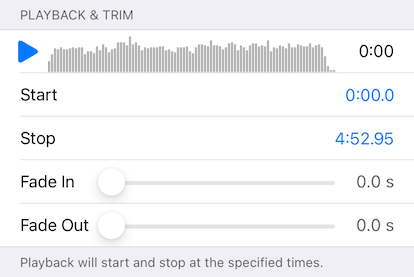 Song Playback & Trim Section